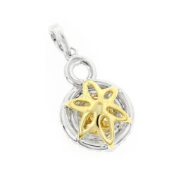 14K White Gold White Yellow Diamond Round Pendant For Women 1.15ct -Luxurman 14k gold white yellow diamond round pendant for women 115ct backwh