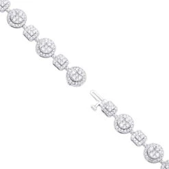 14K White Gold Women's Diamond Bracelet 6 Carat Pave Diamonds By Luxurman -Luxurman 14k gold womens diamond bracelet 6 carat pave diamonds by luxurman backwh