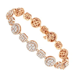 14K White Gold Women's Diamond Bracelet 6 Carat Pave Diamonds By Luxurman -Luxurman 14k gold womens diamond bracelet 6 carat pave diamonds by luxurman ro