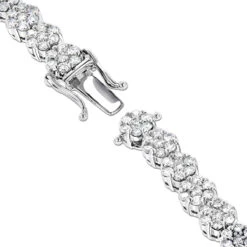 14K White Gold Women's Diamond Cluster Tennis Bracelet 8.25ct 11 14K White Gold Women's Diamond Cluster Tennis Bracelet 8.25ct -Luxurman 14k gold womens diamond cluster tennis bracelet 825ct p 5962 claspwh