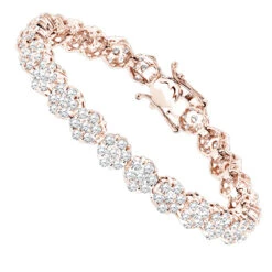 14K White Gold Women's Diamond Cluster Tennis Bracelet 8.25ct 8 14K White Gold Women's Diamond Cluster Tennis Bracelet 8.25ct -Luxurman 14k gold womens diamond cluster tennis bracelet 825ct p 5962 ro