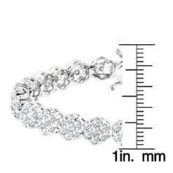 14K White Gold Women's Diamond Cluster Tennis Bracelet 8.25ct 10 14K White Gold Women's Diamond Cluster Tennis Bracelet 8.25ct -Luxurman 14k gold womens diamond cluster tennis bracelet 825ct p 5962 rulerwh