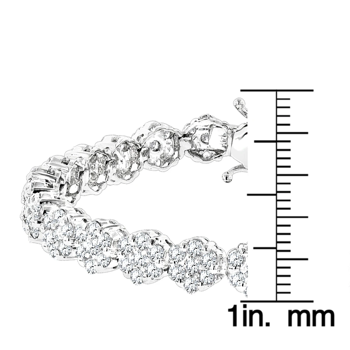 14K White Gold Women's Diamond Cluster Tennis Bracelet 8.25ct 5 14K White Gold Women's Diamond Cluster Tennis Bracelet 8.25ct - Image 5