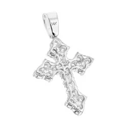 14K White Gold Women's Diamond Cross Pendant 2.12ct 9 14K White Gold Women's Diamond Cross Pendant 2.12ct -Luxurman 14k gold womens diamond cross pendant 212ct p 6572 backwh