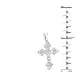 14K White Gold Women's Diamond Cross Pendant 2.12ct 10 14K White Gold Women's Diamond Cross Pendant 2.12ct -Luxurman 14k gold womens diamond cross pendant 212ct p 6572 rulerwh