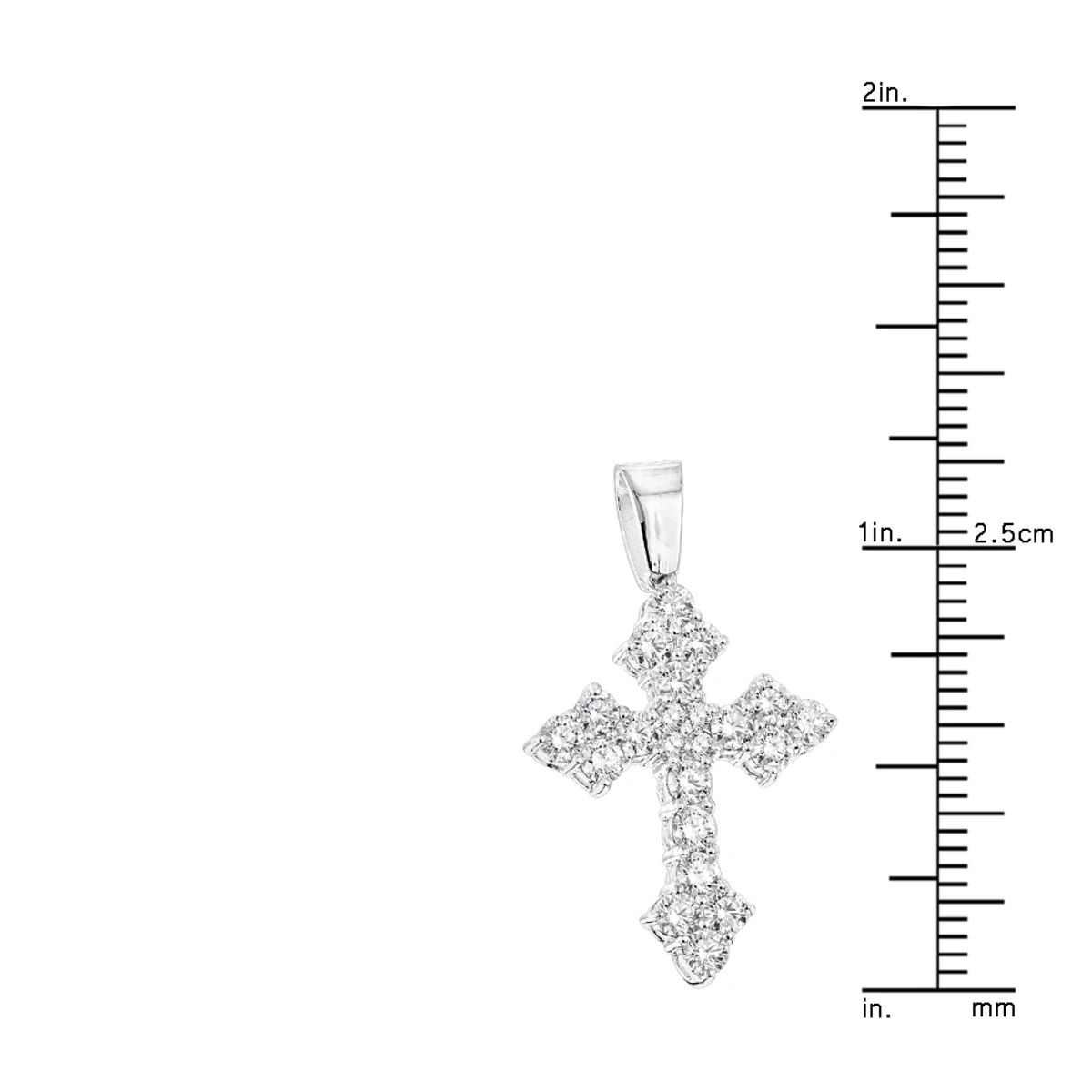 14K White Gold Women's Diamond Cross Pendant 2.12ct 5 14K White Gold Women's Diamond Cross Pendant 2.12ct - Image 5