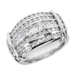 14K White Gold Women's Diamond Ring 2.84ct