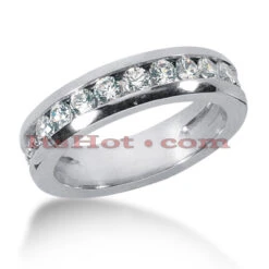 14K White Gold Women's Diamond Wedding Band 0.63ct 5mm