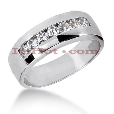 14K White Gold Diamond Wedding Band 0.63ct For Women 1 14K White Gold Diamond Wedding Band 0.63ct For Women