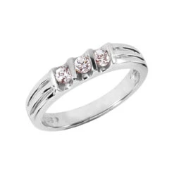 Thin 14K White Gold Women's Diamond Wedding Ring 0.21ct