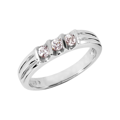 Thin 14K White Gold Women's Diamond Wedding Ring 0.21ct 1 Thin 14K White Gold Women's Diamond Wedding Ring 0.21ct