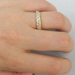 14K White Gold Women's Round Diamond Band 0.34ct -Luxurman 14k gold womens round diamond band 034ct p 5835bod