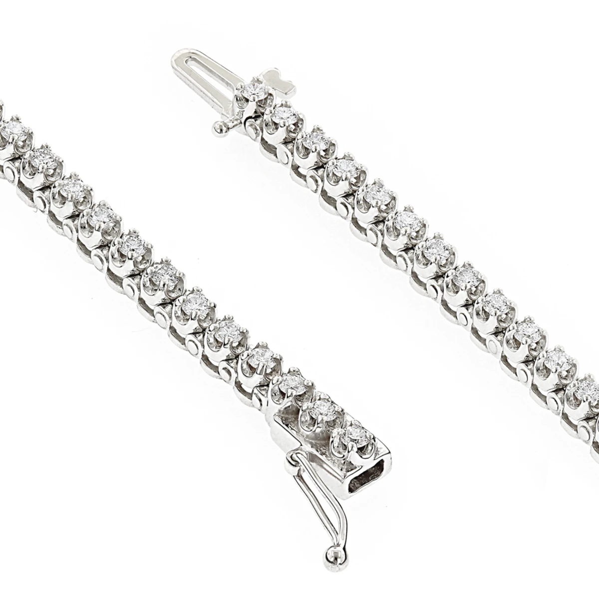 14K White Gold Women's Round Diamond Tennis Bracelet 1.80ct 4 14K White Gold Women's Round Diamond Tennis Bracelet 1.80ct - Image 4