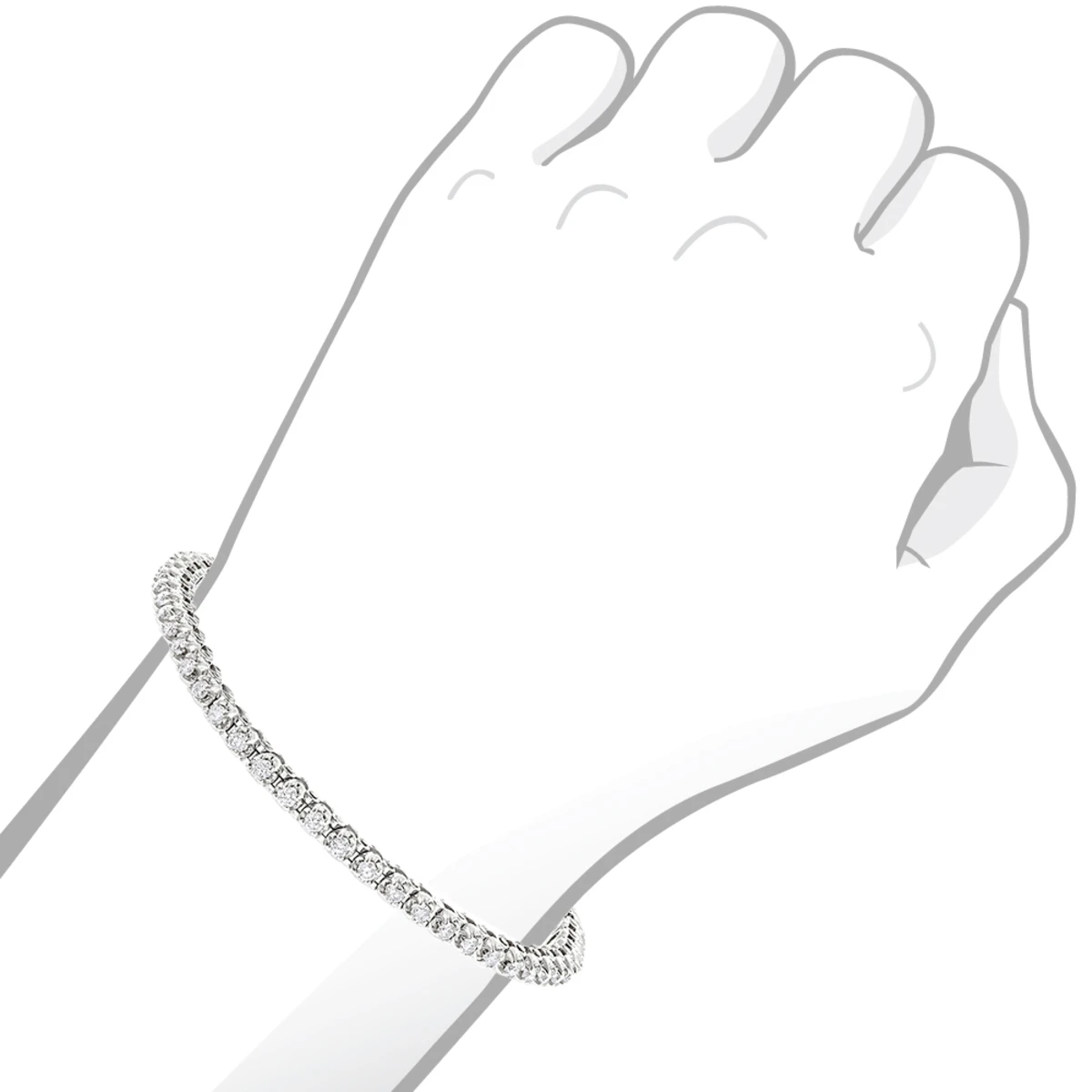 14K White Gold Women's Round Diamond Tennis Bracelet 1.80ct 5 14K White Gold Women's Round Diamond Tennis Bracelet 1.80ct - Image 5