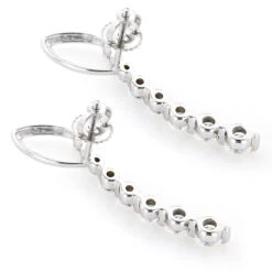 Journey Diamond Earrings For Women 14K White Gold 1.1ct -Luxurman 14k journey diamond earrings 132ct p 22554 backwh