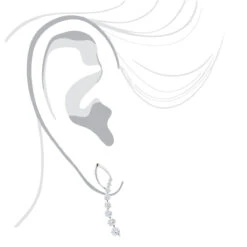 Journey Diamond Earrings For Women 14K White Gold 1.1ct -Luxurman 14k journey diamond earrings 132ct p 22554 bodwh