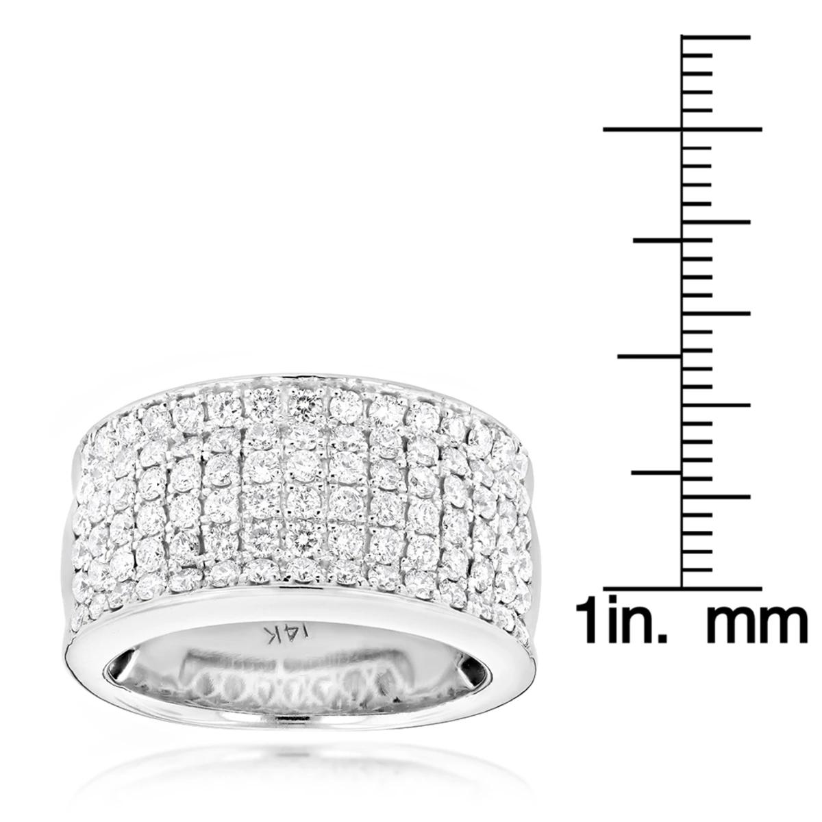 14K White Gold Men's Designer Diamond Wedding Band 2.05ct 6 14K White Gold Men's Designer Diamond Wedding Band 2.05ct - Image 6
