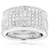 14K White Gold Men's Designer Diamond Wedding Band 2.05ct