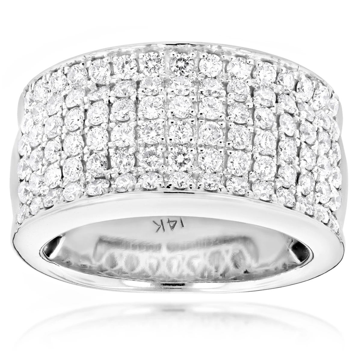 14K White Gold Men's Designer Diamond Wedding Band 2.05ct 1 14K White Gold Men's Designer Diamond Wedding Band 2.05ct