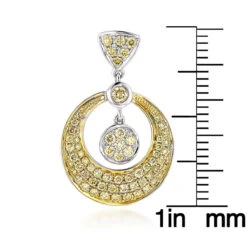 14K Yellow Gold Natural Yellow Diamond Drop Earrings 1.33ct -Luxurman 14k natural yellow diamond drop earrings 133ct p 40644 ruler