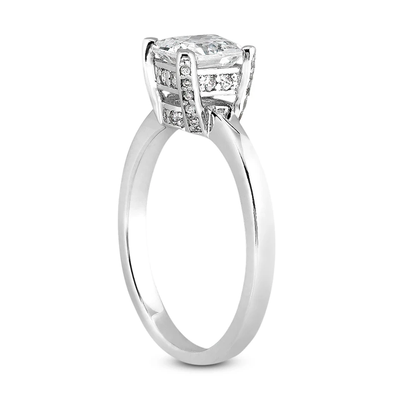 14K White Gold Princess Cut Diamond Engagement Ring 0.84ct 4 14K White Gold Princess Cut Diamond Engagement Ring 0.84ct - Image 4
