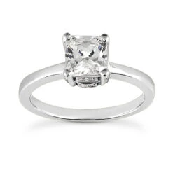 14K White Gold Princess Cut Diamond Engagement Ring 0.84ct