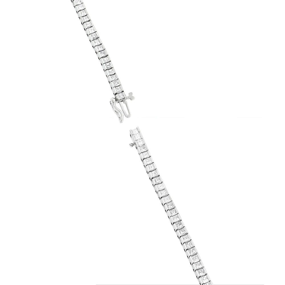 14K White Gold Princess Cut Diamond Tennis Bracelet For Women 4.83ct 1 14K White Gold Princess Cut Diamond Tennis Bracelet For Women 4.83ct