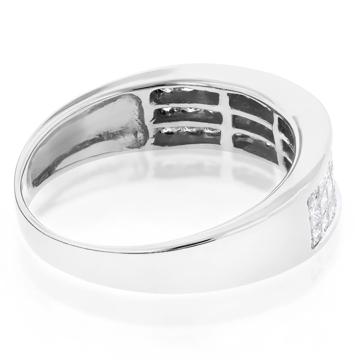 14K Yellow Gold Princess Cut Diamond Wedding Band Invisible Set Ring 1.25ct 4 14K Yellow Gold Princess Cut Diamond Wedding Band Invisible Set Ring 1.25ct - Image 4