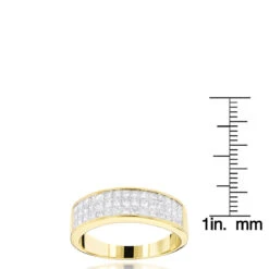 14K Yellow Gold Princess Cut Diamond Wedding Band Invisible Set Ring 1.25ct 13 14K Yellow Gold Princess Cut Diamond Wedding Band Invisible Set Ring 1.25ct -Luxurman 14k princess cut diamond wedding band 136ct p 38035 rulerye