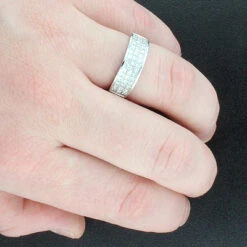 14K Yellow Gold Princess Cut Diamond Wedding Band Invisible Set Ring 1.25ct 12 14K Yellow Gold Princess Cut Diamond Wedding Band Invisible Set Ring 1.25ct -Luxurman 14k princess cut diamond wedding band 136ct p 38035bod