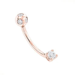 Pure 14K White Gold Belly Ring With Diamonds 0.33ct -Luxurman 14k pure gold belly ring with diamonds 033ct p 5864 ro