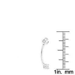 Pure 14K White Gold Belly Ring With Diamonds 0.33ct -Luxurman 14k pure gold belly ring with diamonds 033ct p 5864 rulerwh