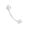 Pure 14K White Gold Belly Ring With Diamonds 0.33ct