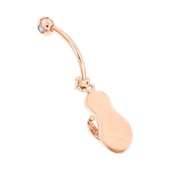 Pure 14K Rose Gold Diamond Flip Flop Belly Ring 0.33ct -Luxurman 14k pure gold diamond flip flop belly ring 033ct p 5874 backro