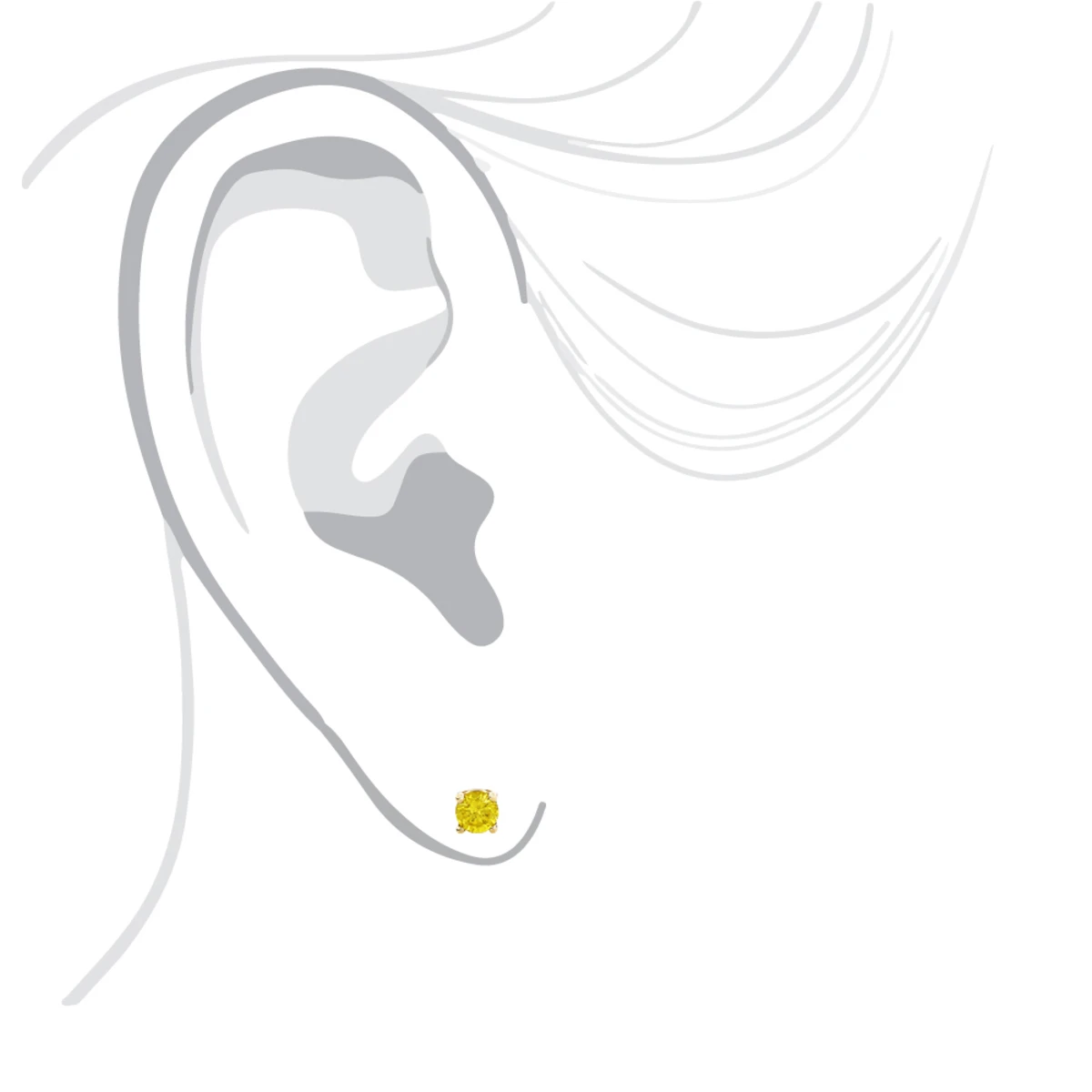 14K Yellow Gold Round Canary Yellow Diamond Stud Earrings 1/2ct 4 14K Yellow Gold Round Canary Yellow Diamond Stud Earrings 1/2ct - Image 4