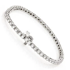 14K White Gold Round Diamond Tennis Bracelet For Women 1 3/4ct G/VS -Luxurman 14k round diamond tennis bracelet 171ct p 22479back