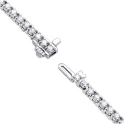 14K White Gold Round Diamond Tennis Bracelet For Women 3.55ct With 4 Prong Setting -Luxurman 14k round diamond tennis bracelet 355ct p 22423 backwh