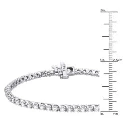 14K White Gold Round Diamond Tennis Bracelet For Women 3.55ct With 4 Prong Setting -Luxurman 14k round diamond tennis bracelet 355ct p 22423 rulerwh