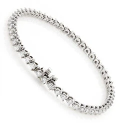 Round G VS Diamond Tennis Bracelet 4.4ct 14K White Gold -Luxurman 14k round diamond tennis bracelet 440ct p 22480 backwh