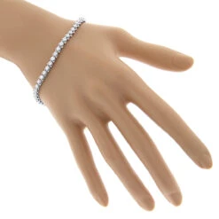 Round G VS Diamond Tennis Bracelet 4.4ct 14K White Gold -Luxurman 14k round diamond tennis bracelet 440ct p 22480 bodwh