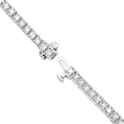 14K White Gold Round Diamond Tennis Bracelet For Women 5 Carats 12 14K White Gold Round Diamond Tennis Bracelet For Women 5 Carats -Luxurman 14k round diamond tennis bracelet 5ct p 22422 backwh