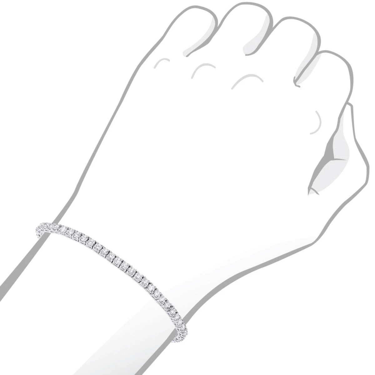 14K White Gold Round Diamond Tennis Bracelet For Women 5 Carats 7 14K White Gold Round Diamond Tennis Bracelet For Women 5 Carats - Image 7