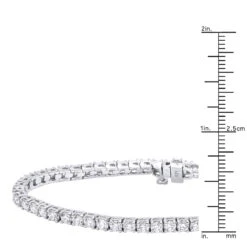 14K White Gold Round Diamond Tennis Bracelet For Women 5 Carats 16 14K White Gold Round Diamond Tennis Bracelet For Women 5 Carats -Luxurman 14k round diamond tennis bracelet 5ct p 22422 rulerwh