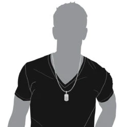 14K White Gold Diamond Dog Tag Pendant 0.22ct -Luxurman 14k solid gold diamond dog tag pendant 022ct p 6167 bodwh