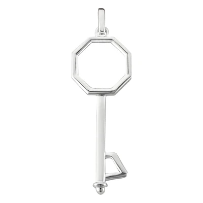 14K White Gold Key Pendant Necklace 13.9mm 1 14K White Gold Key Pendant Necklace 13.9mm