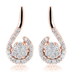 14K White Gold Swirl Diamond Earrings For Women 0.75ct 7 14K White Gold Swirl Diamond Earrings For Women 0.75ct -Luxurman 14k swirl diamond earrings 075ct p 22553 ro