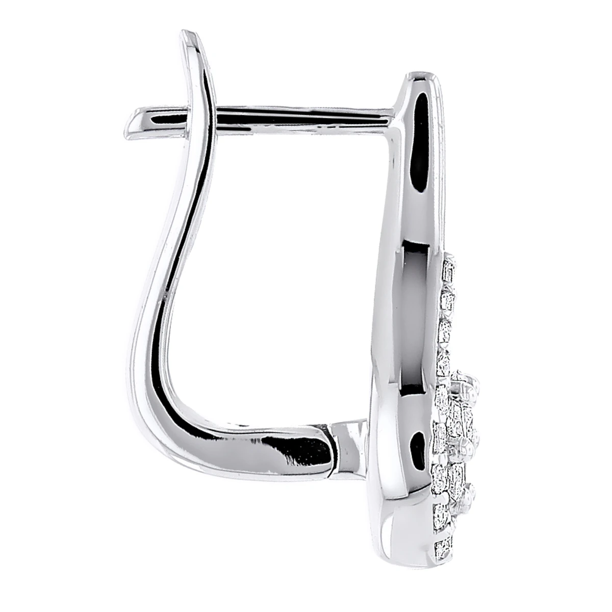 14K White Gold Swirl Diamond Earrings For Women 0.75ct 4 14K White Gold Swirl Diamond Earrings For Women 0.75ct - Image 4