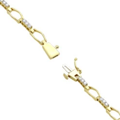 14K White Gold Round Diamond Bracelet For Women 1 Carat 10 14K White Gold Round Diamond Bracelet For Women 1 Carat -Luxurman 14k two tone gold round diamond bracelet 125ct p 6304 backye