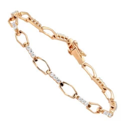 14K White Gold Round Diamond Bracelet For Women 1 Carat 9 14K White Gold Round Diamond Bracelet For Women 1 Carat -Luxurman 14k two tone gold round diamond bracelet 125ct p 6304 ro