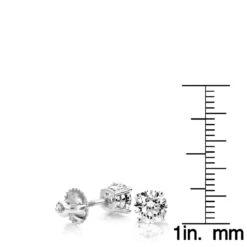 14K White Gold Diamond Stud Earrings Round Cut 1.50ct -Luxurman 14k white gold diamond stud earrings round cut 150ct p 5629 rulerwh